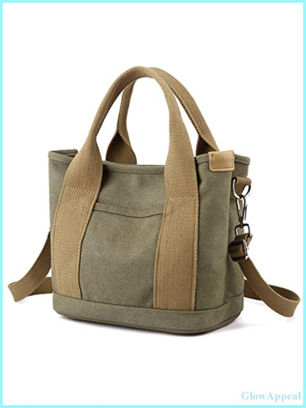 Canvas Tote Bag with Zipper Multi-Pockets Satchel Hobo for Travel Work